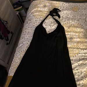 Elegant Black Halter Dress